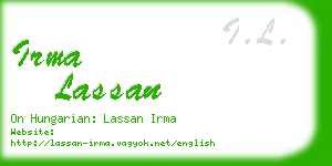 irma lassan business card